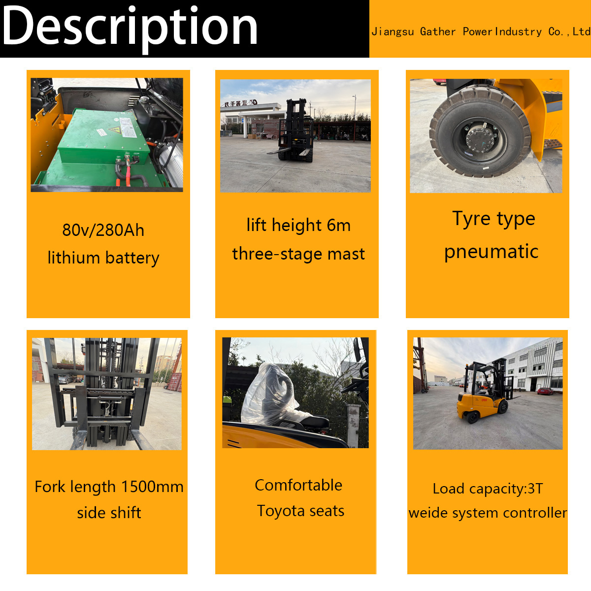 3.0Ton Electric Forklift Truck