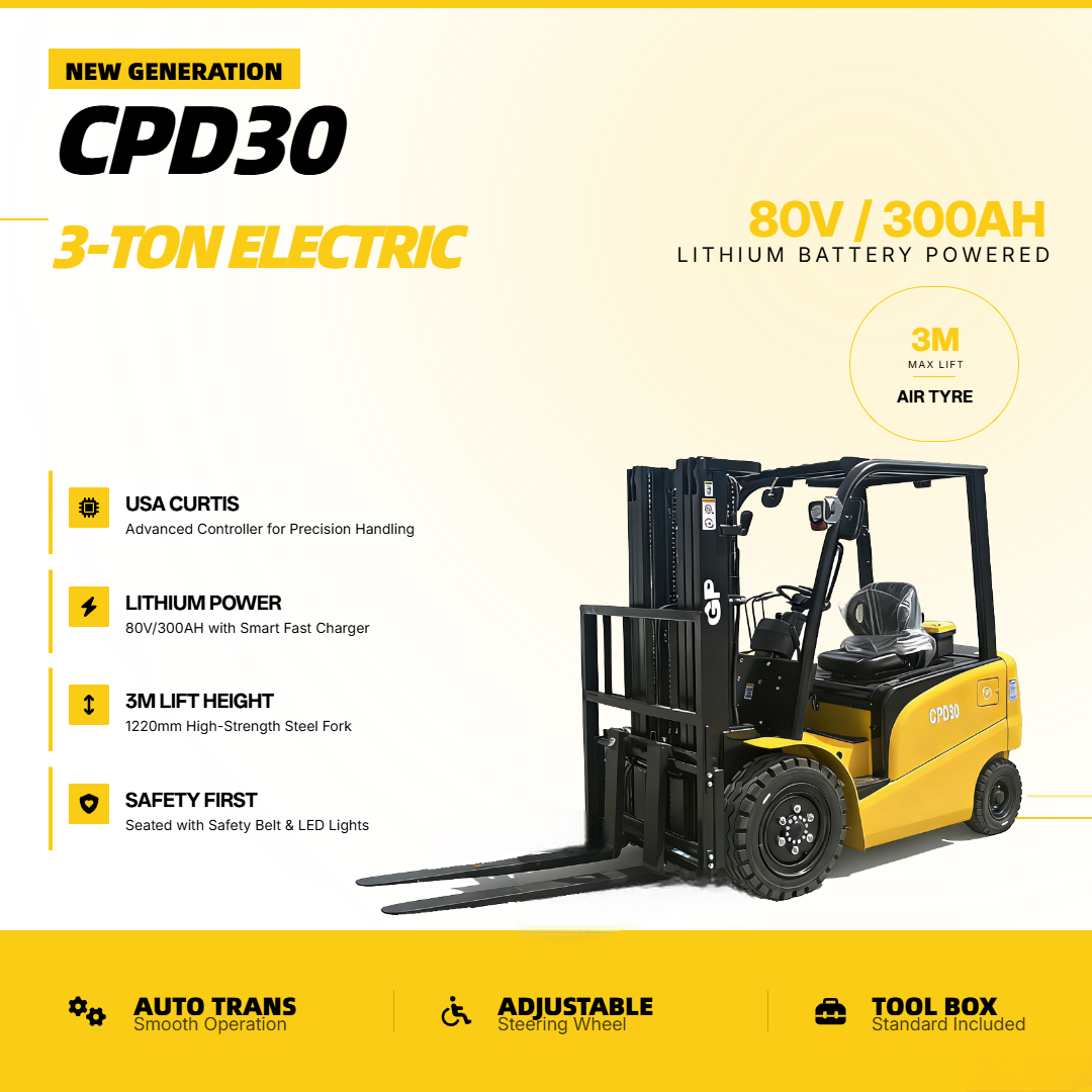 New Generation 3.0Ton Electric Forklift Truck